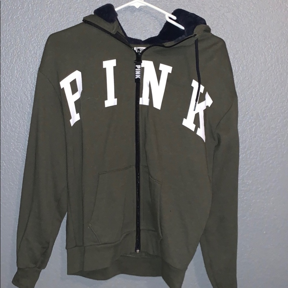 PINK Victoria secret Sherpa lined zip up hoodie